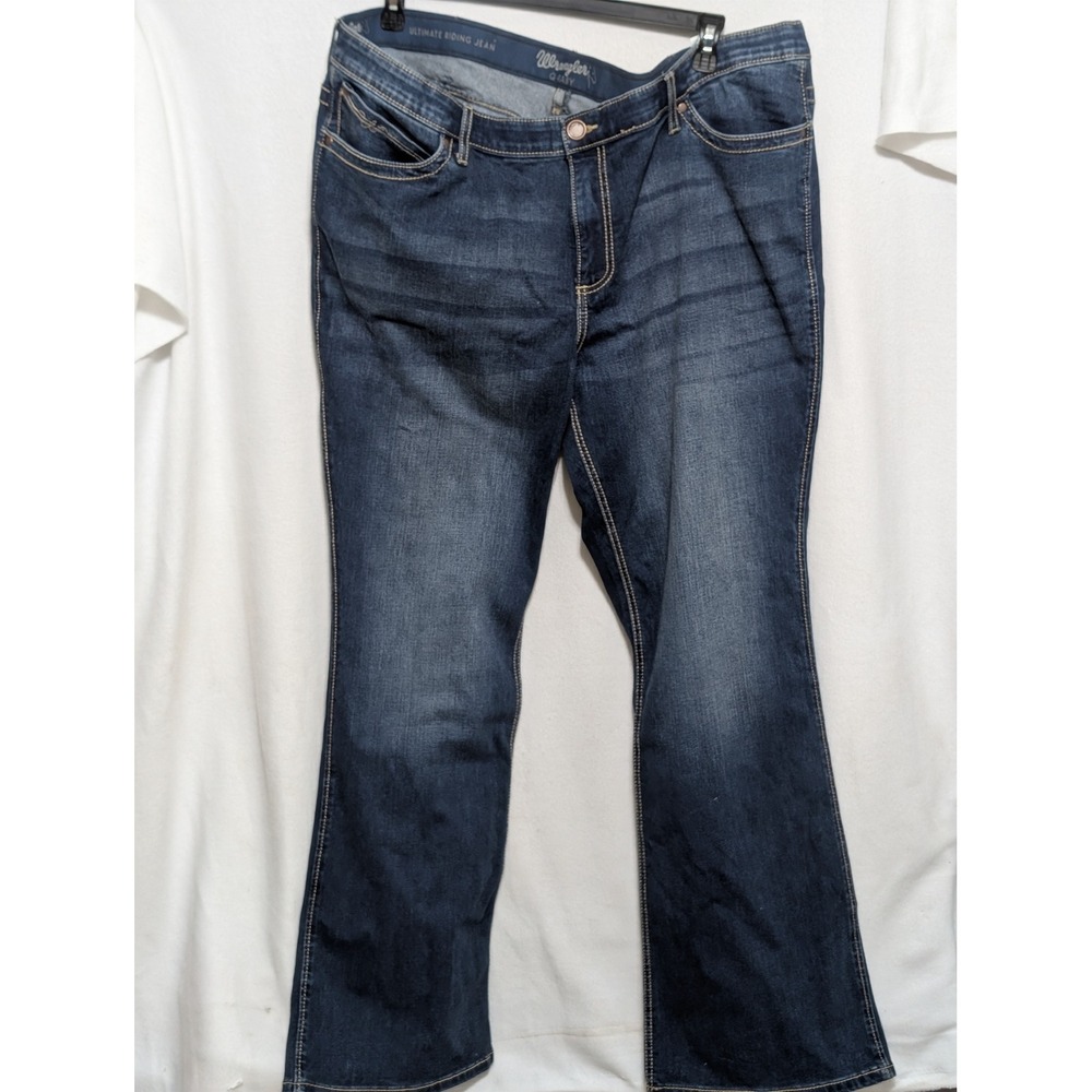 Wrangler Q-Baby Ultimate Riding Jeans 24W x 34 Dark Wash Bootcut Denim 10WPQ20NR